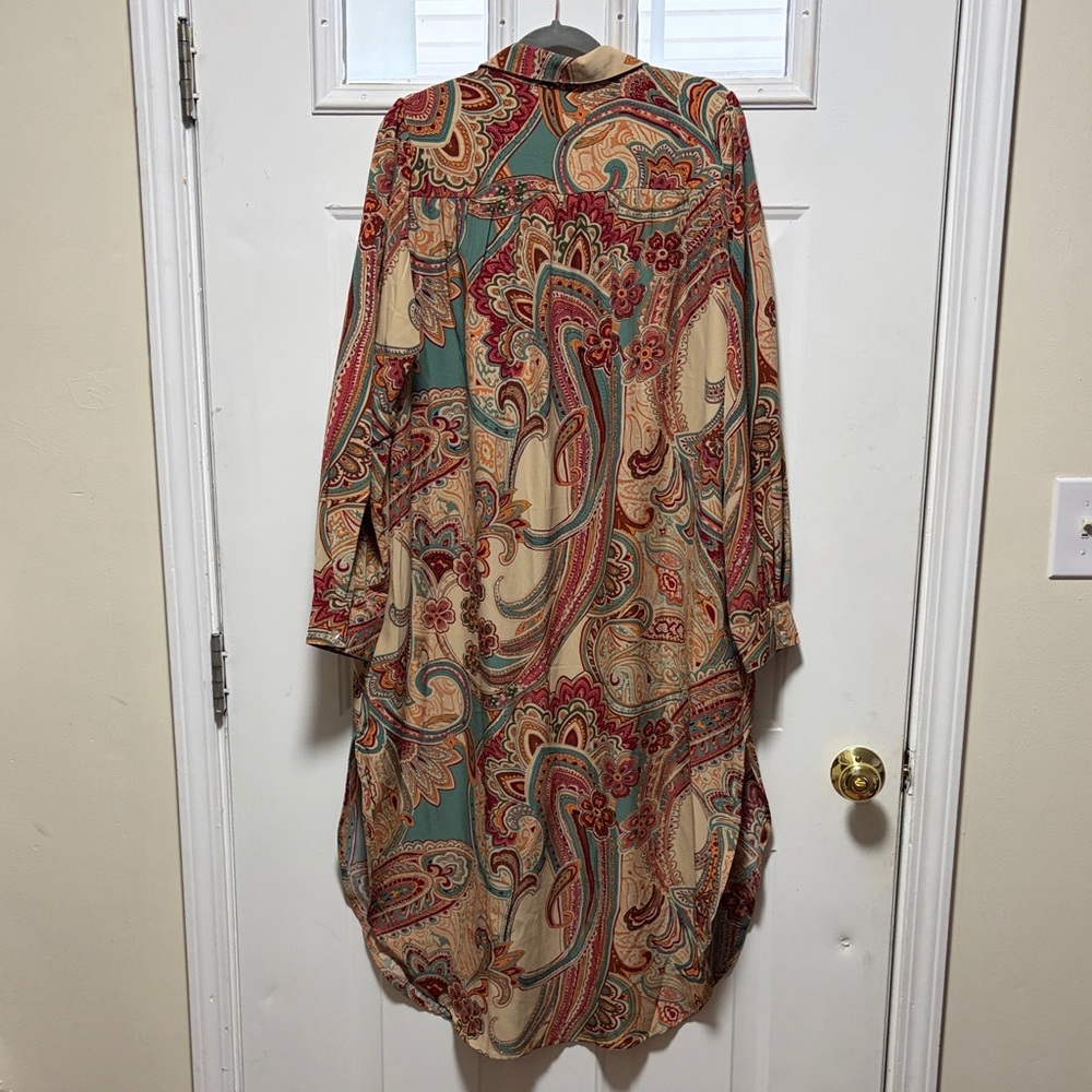 Easel Multicolor Paisley Long Sleeve Dress - Picture 7 of 7